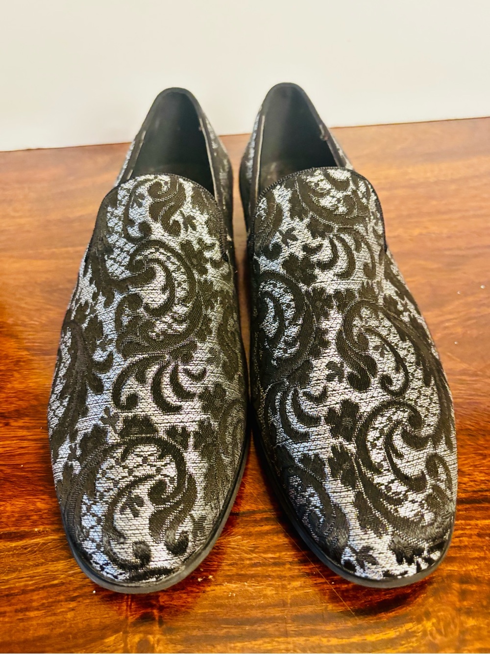 INC International Concepts Men's Birch Brocade Loafers Black Size 9 M No Box